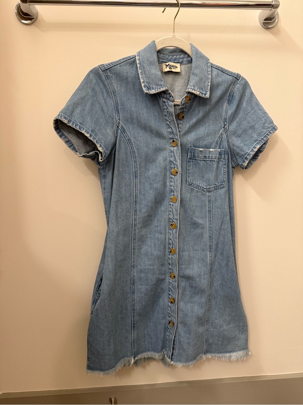 Show me your Mumu Light Blue Denim Shirt Dress